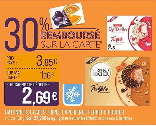 30% REMBOURSÉ SUR LA CARTE*