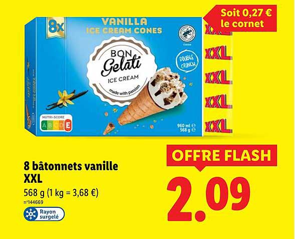8 bâtonnets vanille XXL