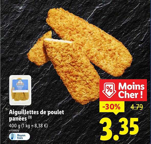 Aiguillettes de poulet panées