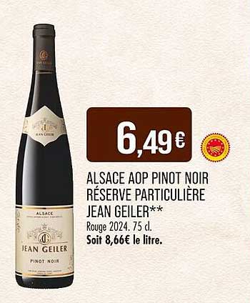 ALSACE AOP PINOT NOIR RÉSERVE PARTICULIÈRE JEAN GEILER