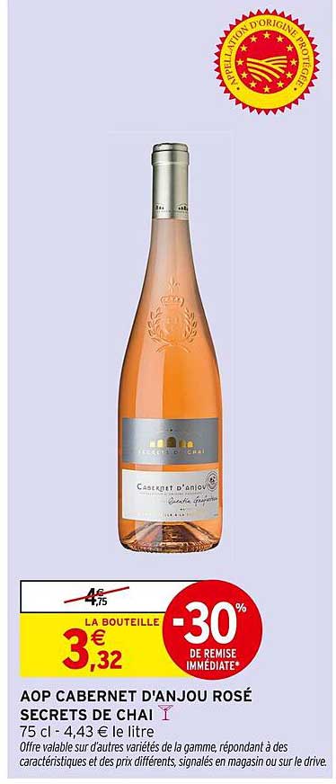 AOP CABERNET D'ANJOU ROSÉ SECRETS DE CHAI