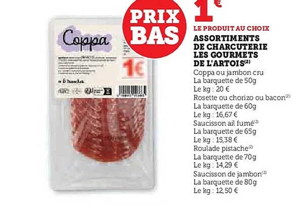 ASSORTIMENTS DE CHARCUTERIE LES GOURMETS DE L'ARTOIS