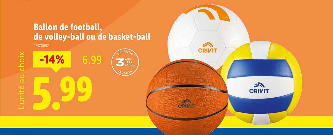 Ballon de football, de volley-ball ou de basket-ball