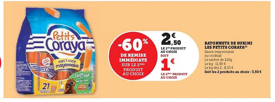 Bâtonnets de surimi Les Petits Coraya