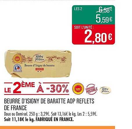 BEURRE D’ISIGNY DE BARATTE AOP REFLETS DE FRANCE