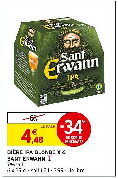 BIÈRE IPA BLONDE X 6 SANT ERWANN