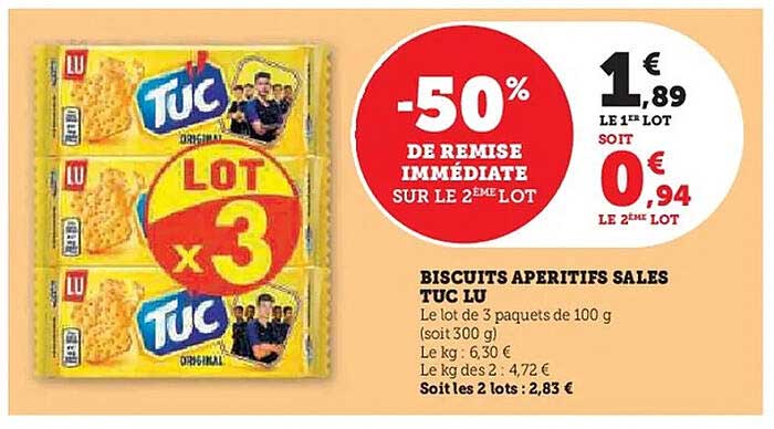 BISCUITS APÉRITIFS SÀLES TUC LU