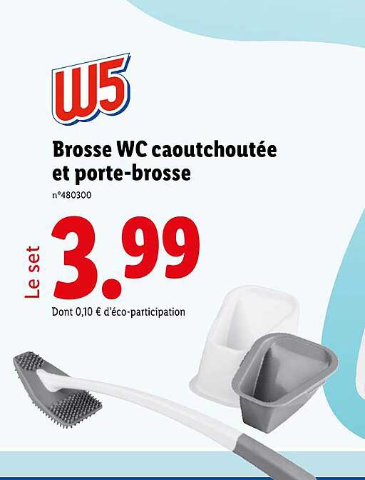 Brosse WC caoutchoutée et porte-brosse