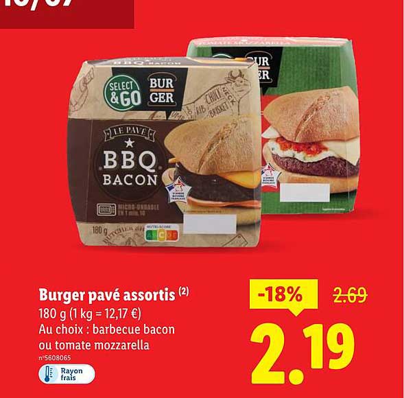 Burger pavé assortis