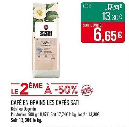 CAFÉ EN GRAINS LES CAFÉS SATI