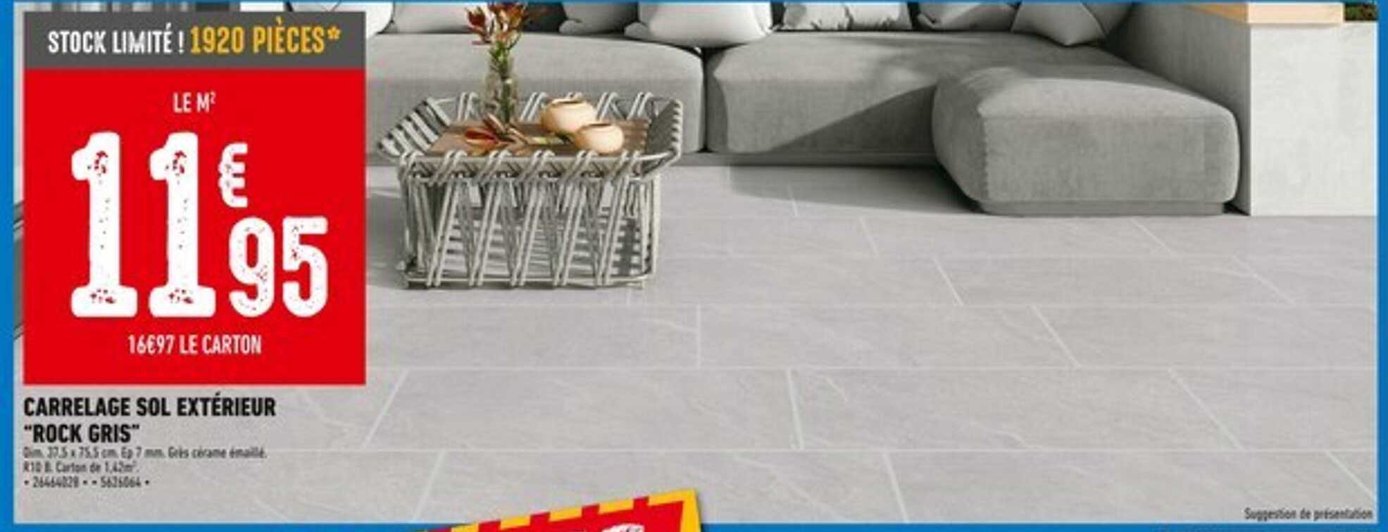 CARRELAGE SOL EXTÉRIEUR "ROCK GRIS"