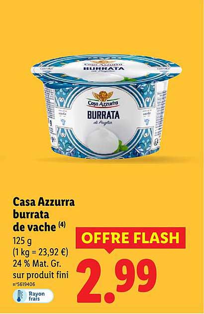 Casa Azzurra burrata de vache