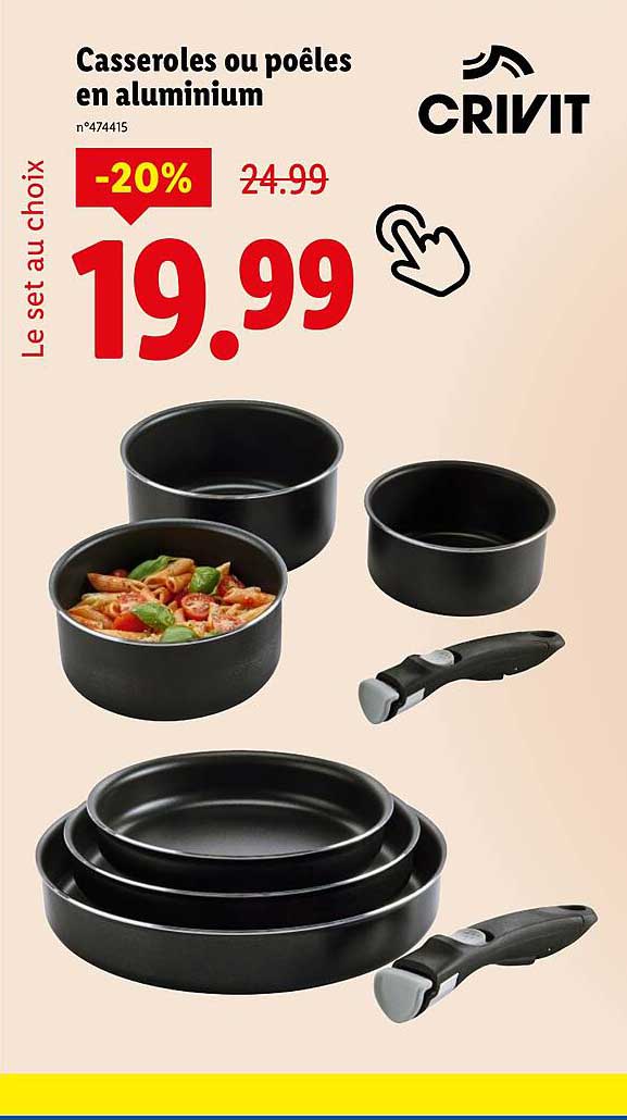 Casseroles ou poêles en aluminium
