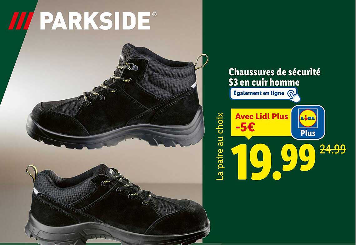Chaussures de sécurité S3 en cuir homme