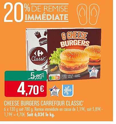 CHEESE BURGERS CARREFOUR CLASSIC'