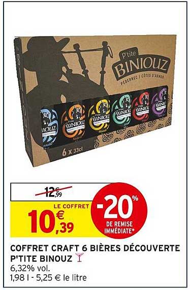 COFFRET CRAFT 6 BIÈRES DÉCOUVERTE P'TITE BINOUZ