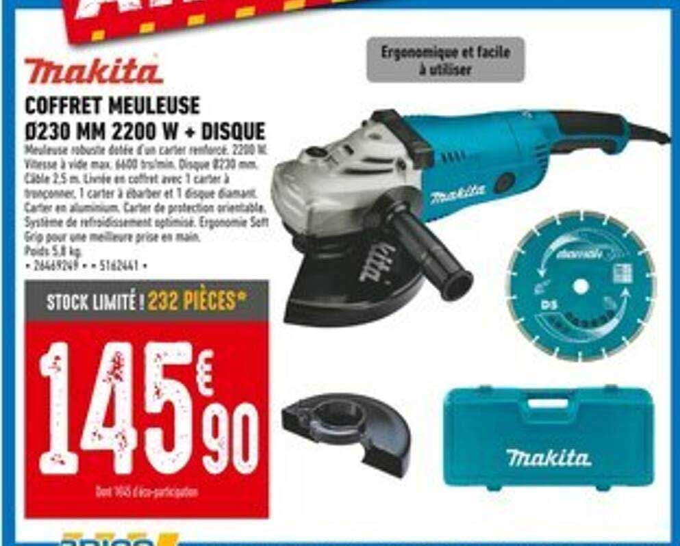 COFFRET MEULEUSE Ø230 MM 2200 W + DISQUE