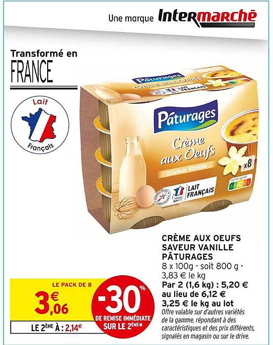 CRÈME AUX OEUFS SAVEUR VANILLE PÂTURAGES