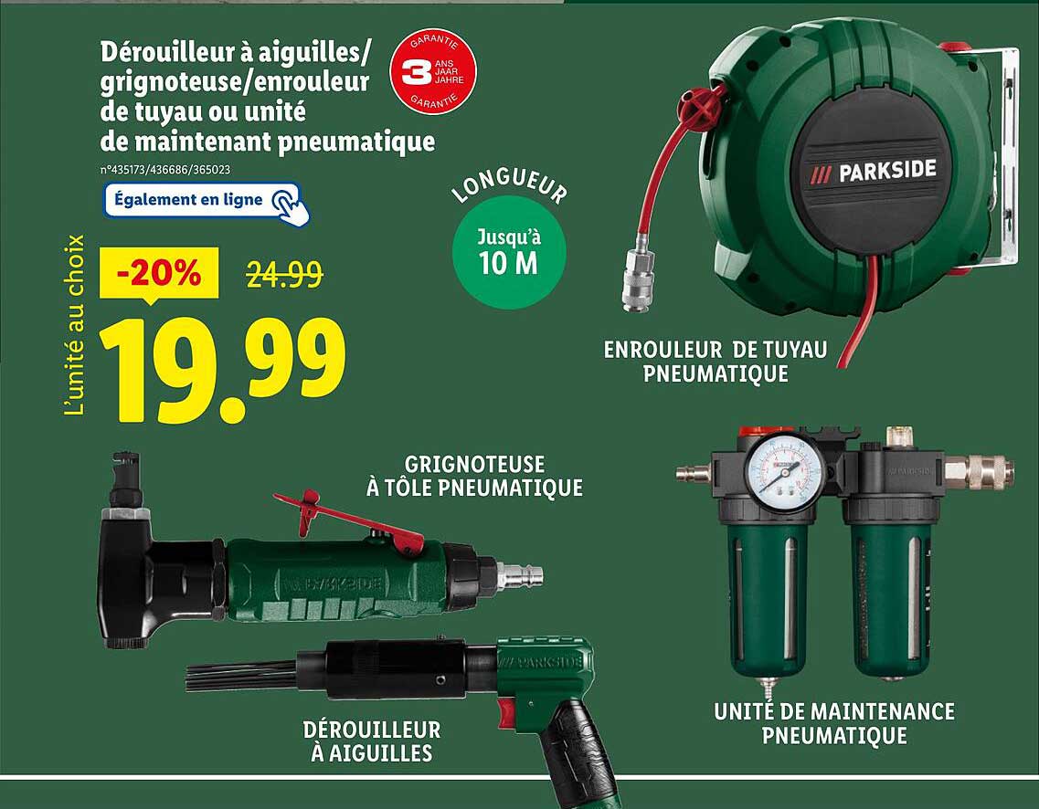 Dérouilleur à aiguilles/grignoteuse/enrouleur de tuyau ou unité de maintien pneumatique