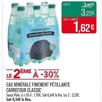 EAU MINÉRALE FINEMENT PÉTILLANTE CARREFOUR CLASSIC'