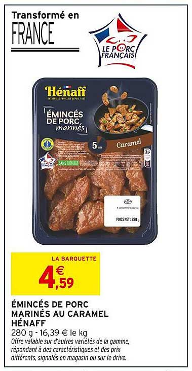 ÉMINCÉS DE PORC MARINÉS AU CARAMEL HÉNAFF
