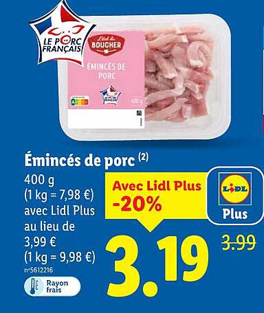 Émincés de porc