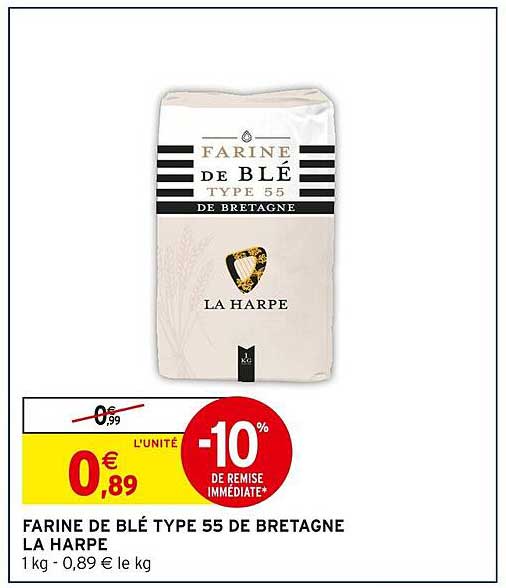 FARINE DE BLÉ TYPE 55 DE BRETAGNE LA HARPE
