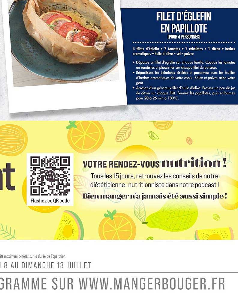FILET D'ÉGLEFIN EN PAPILLOTE (POUR 4 PERSONNES)