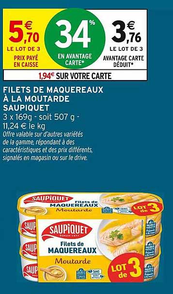 FILETS DE MAQUEREAUX À LA MOUTARDE SAUPIQUET