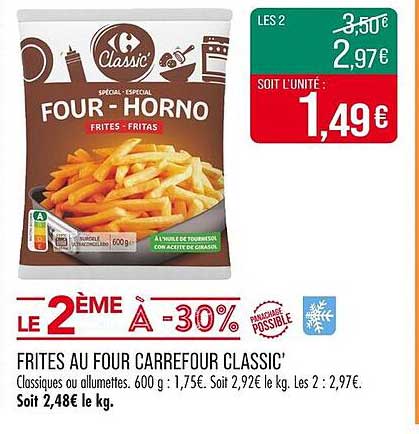 FRITES AU FOUR CARREFOUR CLASSIC'