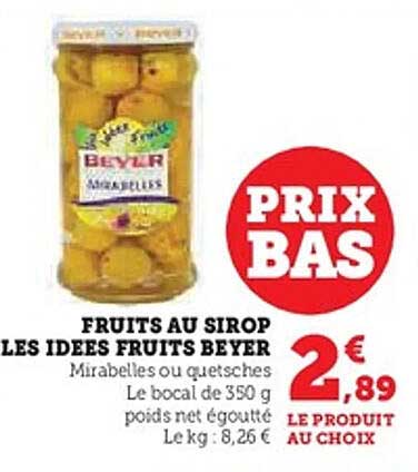 Fruits au sirop Les Idées Fruits Beyer