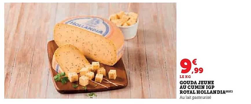 GOUDA JEUNE AU CUMIN IGP ROYAL HOLLANDIA