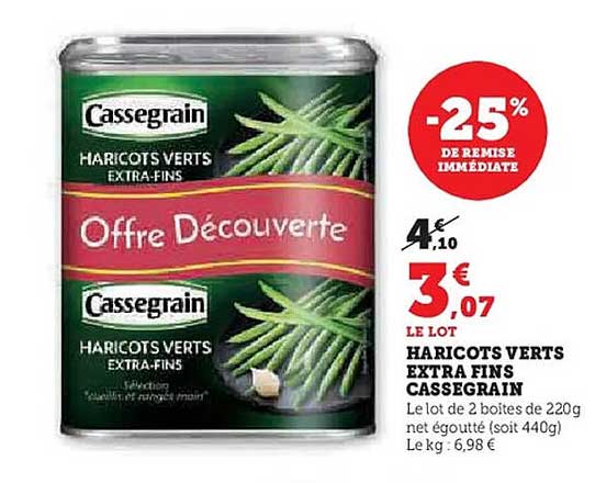 HARICOTS VERTS EXTRA FINS CASSEGRAIN