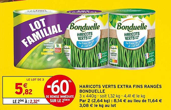 HARICOTS VERTS EXTRA FINS RANGÉS BONDUELLE