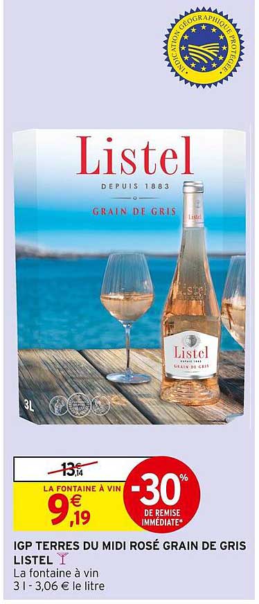 IGP TERRES DU MIDI ROSÉ GRAIN DE GRIS LISTEL