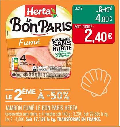 JAMBON FUMÉ LE BON PARIS HERTA