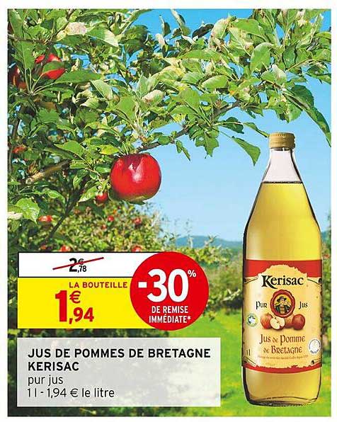 JUS DE POMMES DE BRETAGNE KERISAC