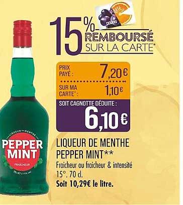 Liqueur de menthe PEPPER MINT