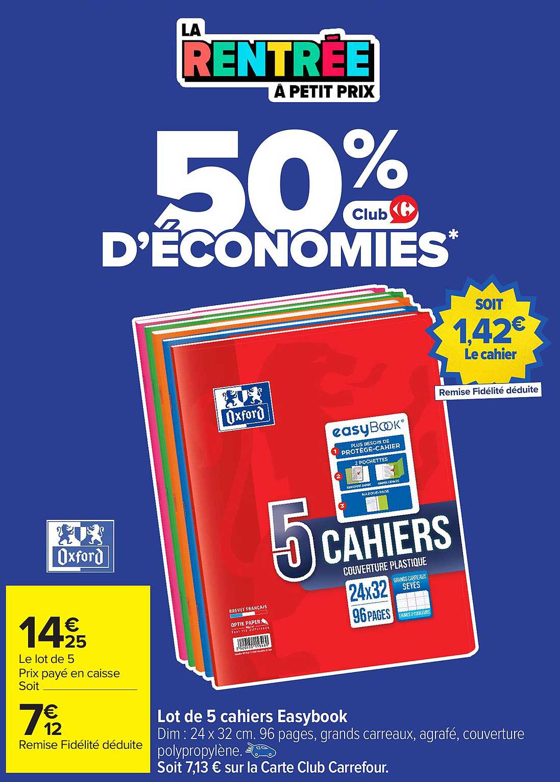 Lot de 5 cahiers Easybook