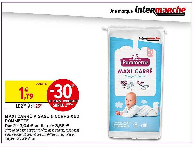 MAXI CARRÉ VISAGE & CORPS X80 POMMETTE