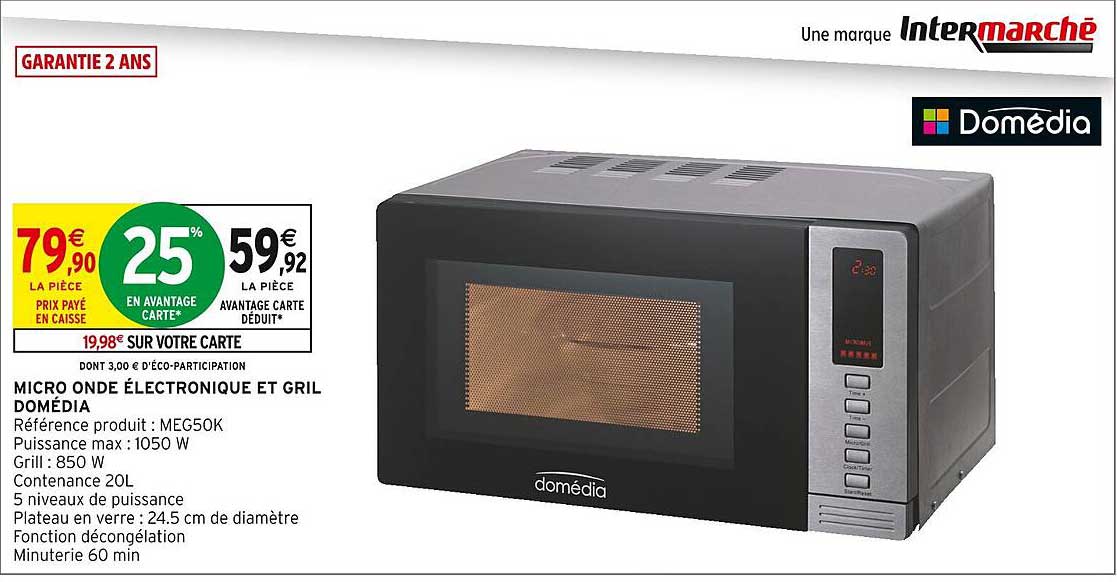MICRO ONDE ÉLECTRONIQUE ET GRIL DOMÉDIA