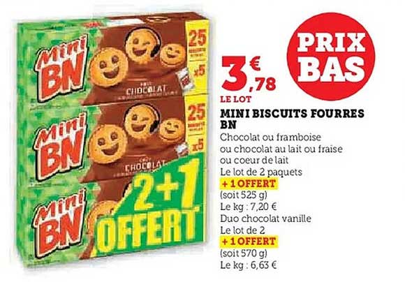 MINI BISCUITS FOURRES BN