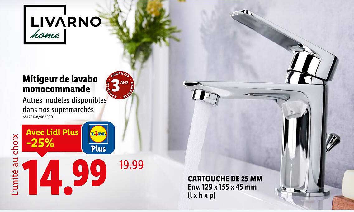 Mitigeur de lavabo monocommande