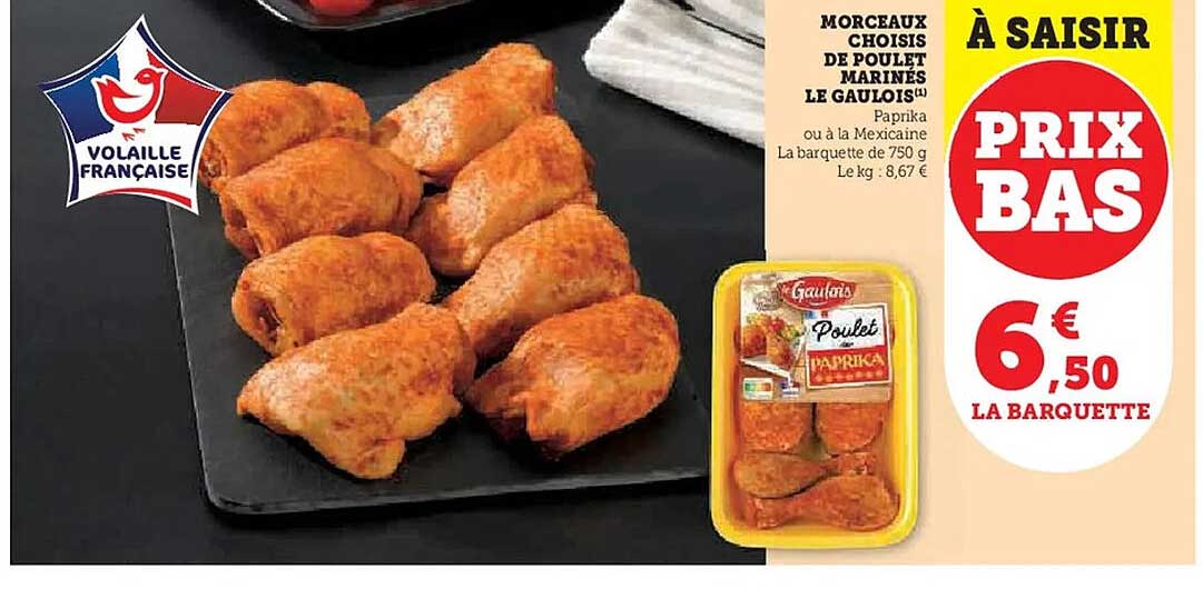 Morceaux choisis de poulet marinés Le Gaulois