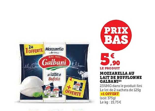Mozzarella au lait de bufflonne Galbani