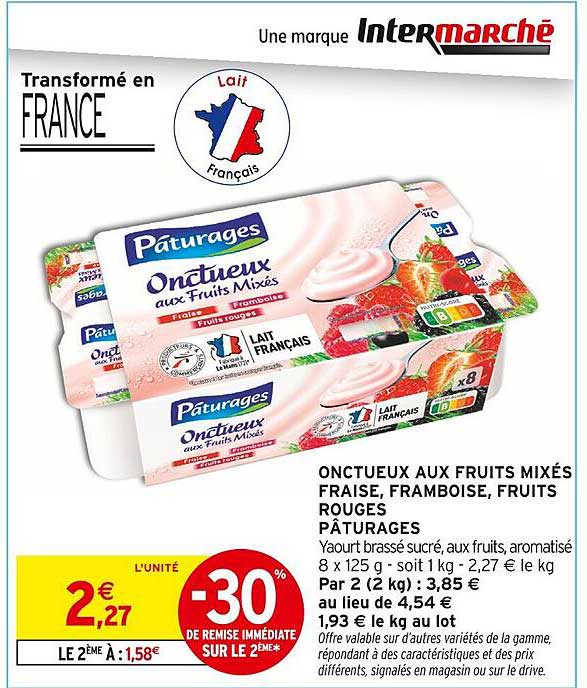 ONCTUEUX AUX FRUITS MIXÉS FRAISE, FRAMBOISE, FRUITS ROUGES