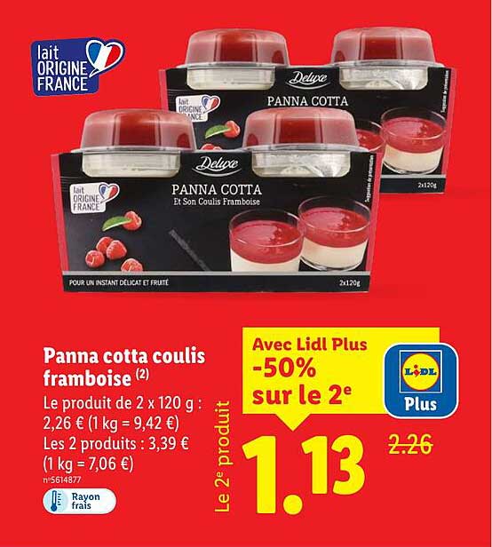 Panna cotta coulis framboise