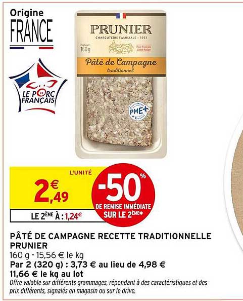 PÂTÉ DE CAMPAGNE RECETTE TRADITIONNELLE PRUNIER