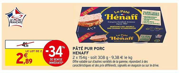 PÂTÉ PUR PORC HENAFF