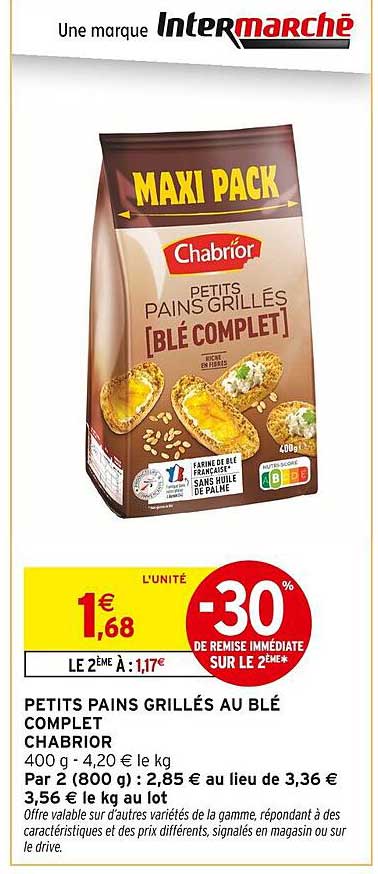 PETITS PAINS GRILLÉS AU BLÉ COMPLET